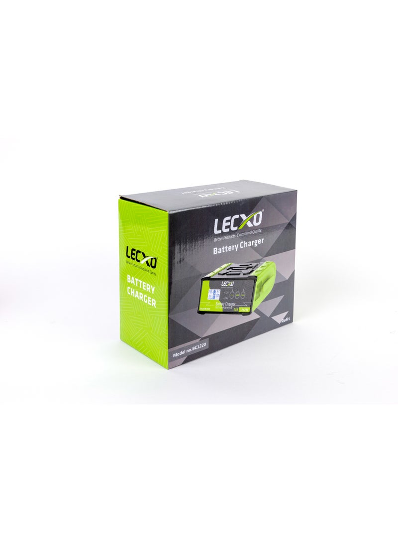 ليكسو شاحن بطاريات ذكي BC1220 – 12V / 24V، حتى 20Ah، إصلاح ذكي، شاشة رقمية - Image 4